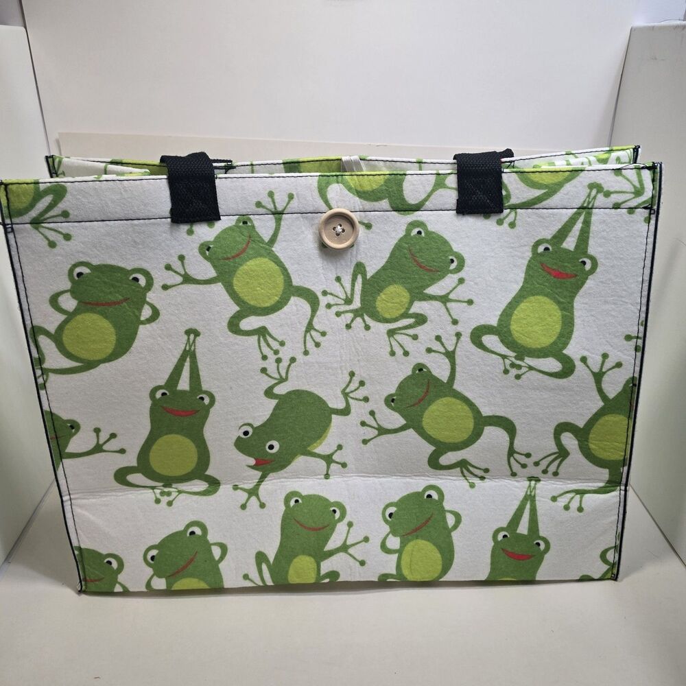 Cute Heavy Felt Frog Tote Bag